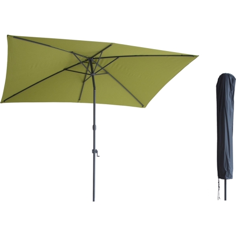 Kopu ® sevilla parasol rechthoek 200x300 cm met hoes balkonparasol olijf