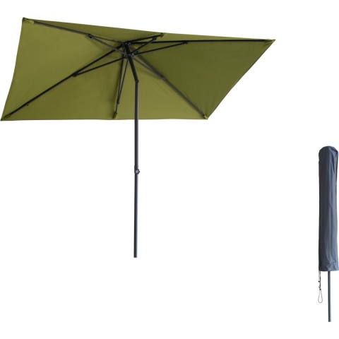 Kopu ® leon parasol rechthoek 150x250cm met hoes balkonparasol olijf