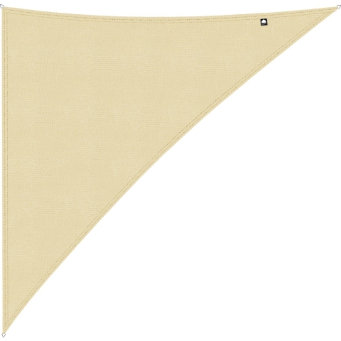 Kopu ® schaduwdoek driehoek 5x5x7,1mtr 280 grams waterdoorlatend creme