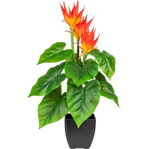 Kopu ® kunstplant guzmania 58 cm met 3 oranje bloemen nepplant