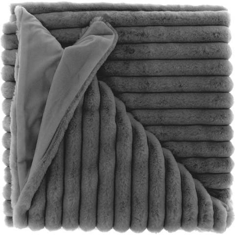 Unique Living plaid peppe dark grey -150x200cm