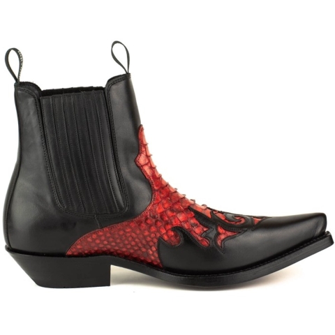 Mayura Boots Cowboy laarzen mannen rock-2500-box negro/piton rojo