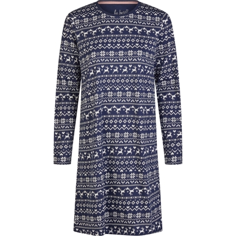 By Louise Dames nachthemd lange mouw winter print