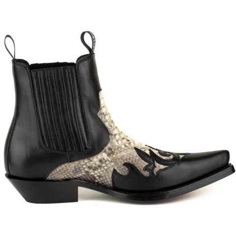 Mayura Boots Cowboy laarzen rock-2500-box negro/piton blanco