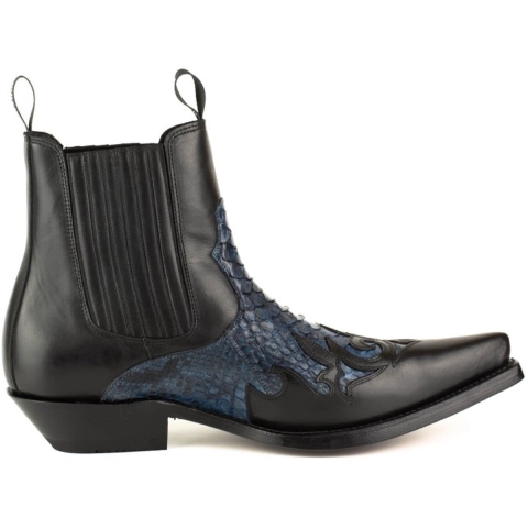 Mayura Boots Cowboy laarzen rock-2500-box negro/piton azul
