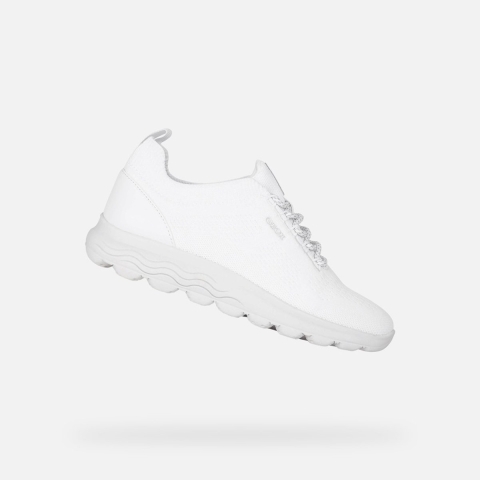 Geox D Spherica A Leren Witte Sneakers Voor Dames