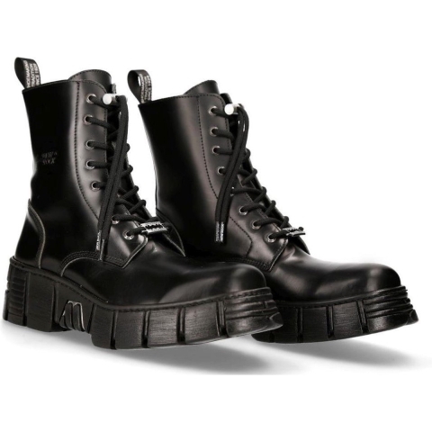 New Rock Boots Leren enkeltoren Biker Boots-M-WALL026N-C5