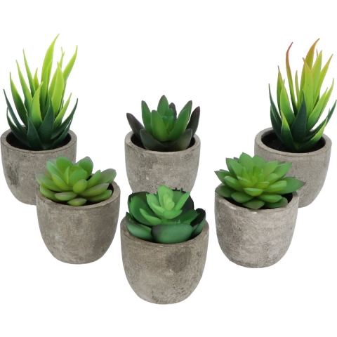 GreenDream ® kunstplanten vetplanten in pot 6 stuks cadeautip