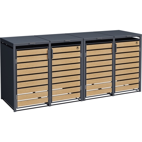 4gardenz ® containerombouw 4 afvalbakken kliko ombouw houtlook