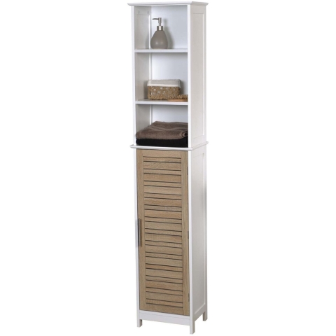 4goodz Badkamerkast stockholm met deur en 6 planken 35x26x173 cm wit/
