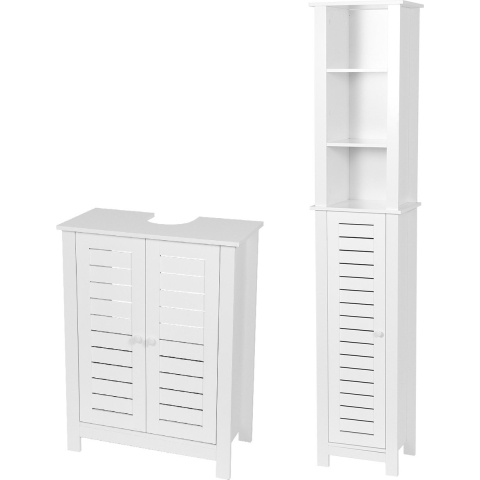 4goodz Set badkamermeubel santorini wastafelonderkast + kolomkast mdf