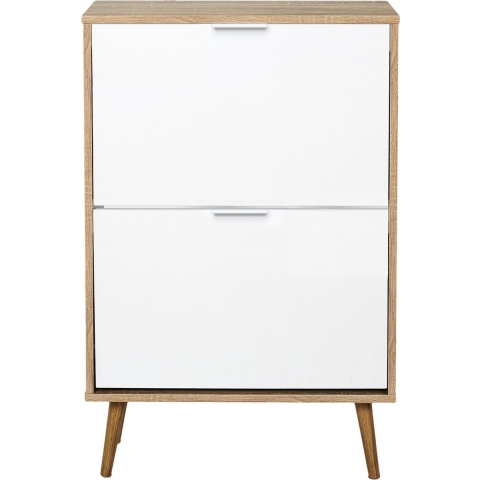 Home Deco Factory Schoenenkast 2 kiepvakken schoenen klepkast voor 12 paar /bruin