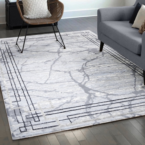 Muratap Fashion relax marmer laagpolig vloerkleed modern luxe licht-