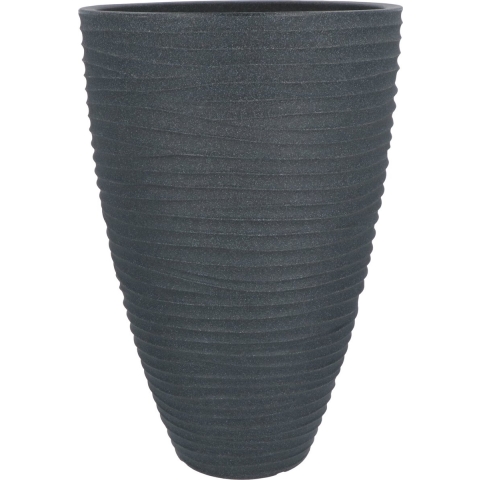 4goodz Plantenbak/bloembak hoog rond 40 cm met ribbels