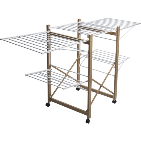 4goodz Droogrek verrijdbaar 27 meter drooglengte houtlook 176x60x104 cm