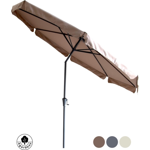 4gardenz ® parasol rond 300 cm met volant kantelbaar -