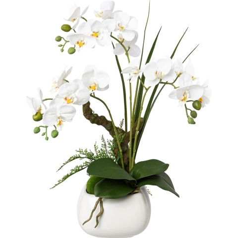 Kopu ® kunstbloem orchidee 46 cm met bloempot phalaenopsis