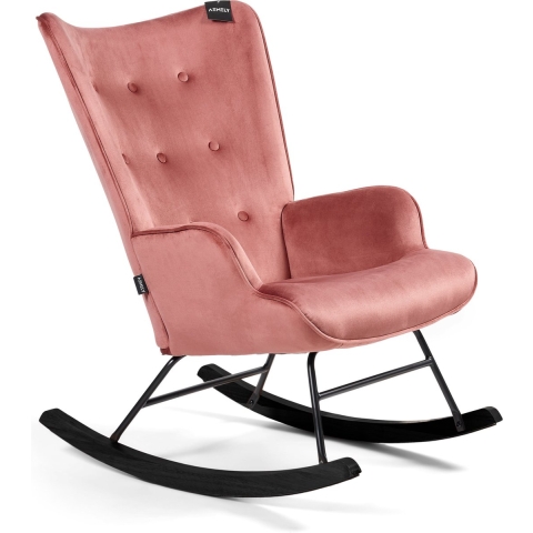 Aemely ® schommelstoel 'steerne' – velvet, zwart hout