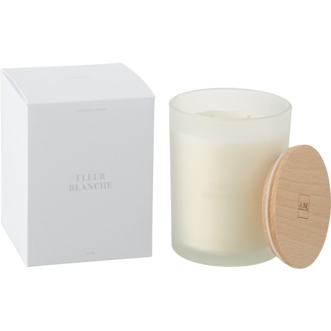J-Line geurkaars accords essentiels fleur blanche-52h 10.5x10.5x14cm