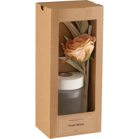 J-Line geurolie+bloem glas 11.5x8.5x27cm