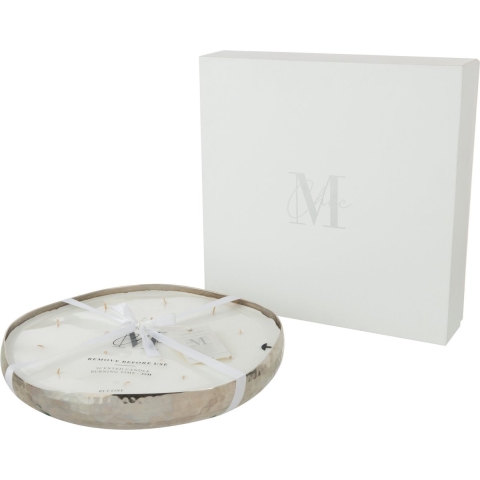 J-Line geurkaars m-chic metaal zilver x-large 36x36x5cm