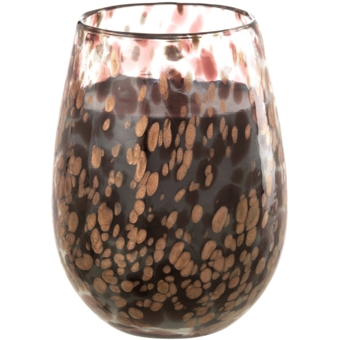 J-Line geurkaars mia zwart/mix glas medium 15x15x22.5cm