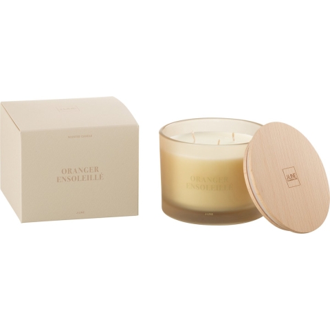 J-Line geurkaars accords essentiels oranger ensoleillé-28h 11.5x11.5x10cm