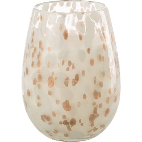 J-Line geurkaars mia wit/mix glas large 20x20x32.5cm