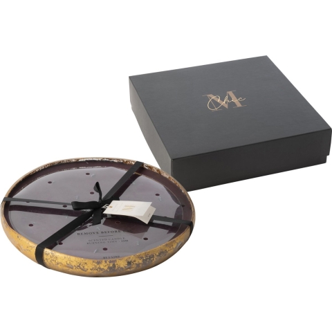 J-Line geurkaars m-chic glas goud/zwart extra large-35u 37x37x5cm