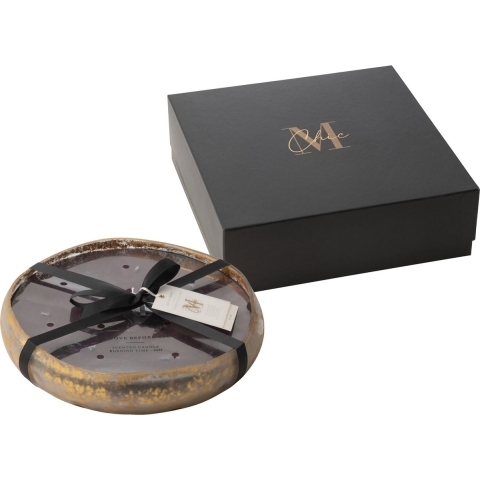 J-Line geurkaars m-chic glas goud/zwart large-40u 29x29x6cm