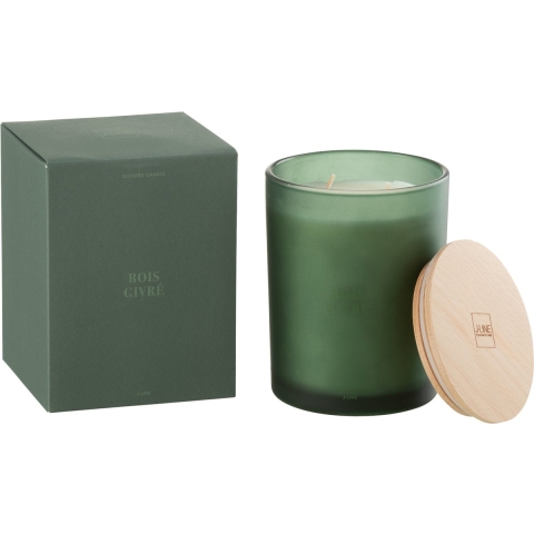 J-Line geurkaars accords essentiels bois givré-52h 10.5x10.5x14cm