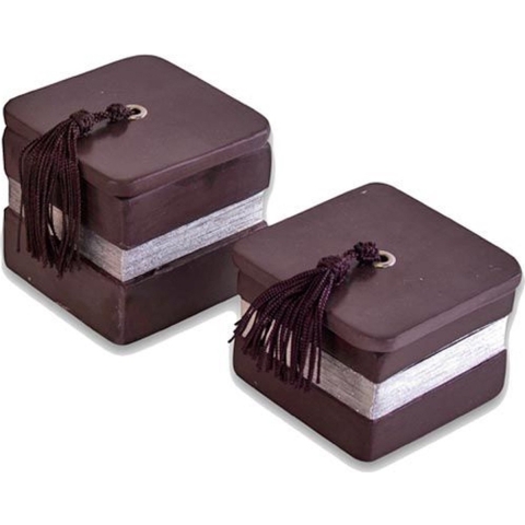 Safaary Geurkaarsen vierkant halawa met zilver 2-delig