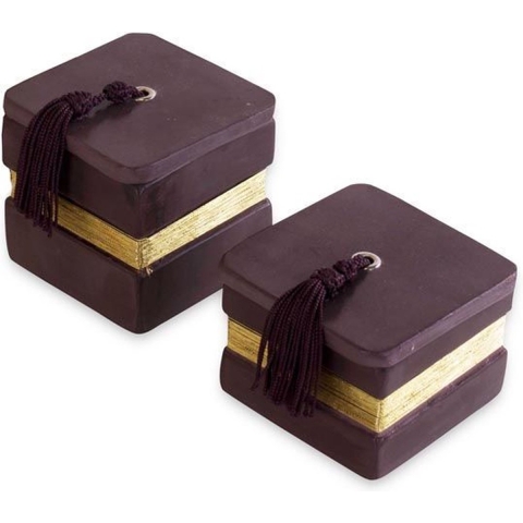 Safaary Geurkaarsen vierkant halawa met goud 2-delig