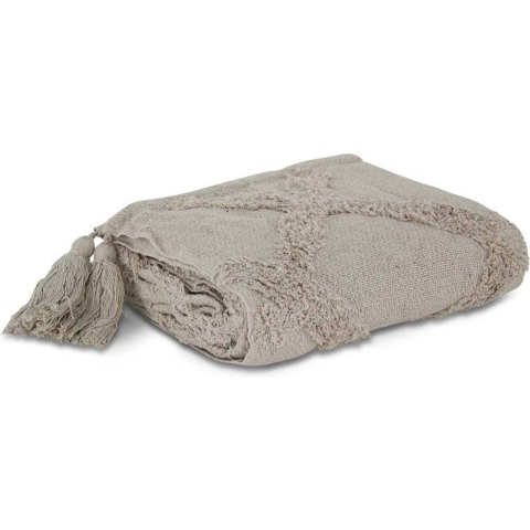 Safaary Marokkaanse plaid met pompons ivoor