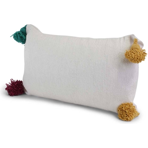 Safaary Marokkaanse kussen met gekleurde pom-pom