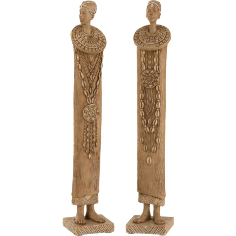 J-Line Afrikaanse figuur poly (2-delig)