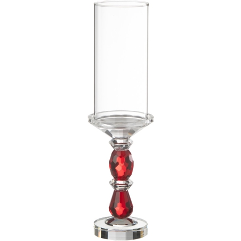 J-Line kaarshouder marie kristal rood/ large 12x12x42.5cm