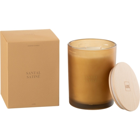 J-Line geurkaars accords essentiels santal satiné-52h 10.5x10.5x14cm