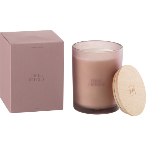J-Line geurkaars accords essentiels figue frivole-52h 10.5x10.5x14cm