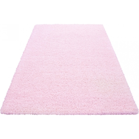 Muratap Basic shaggy vloerkleed roze hoogpolig- 100x200 cm