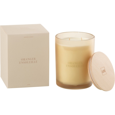 J-Line geurkaars accords essentiels oranger ensoleillé-52h 10.5x10.5x14cm