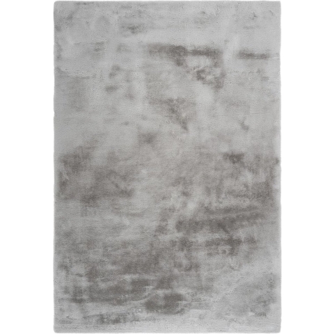 Muratap Emotion fluffy soft vloerkleed hoogpolig effen tapijt zilver grijs-