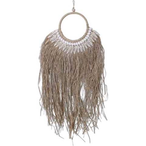 Safaary Wandhanger raffia waaier shell naturel