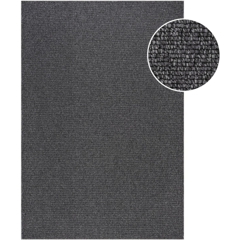 Muratap Lora plus laagpolig effen vloerkleed geweven design antraciet- 120x170 cm