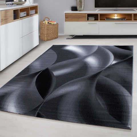 Muratap Plus vloerkleed laagpolig tapijt woonkamer grijs / zwart- 160x230 cm