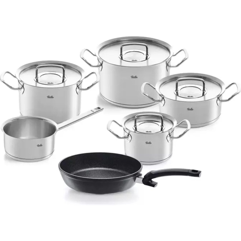 Fissler Original-profi pannenset met steelpan, adamant koekenpan 6-delig