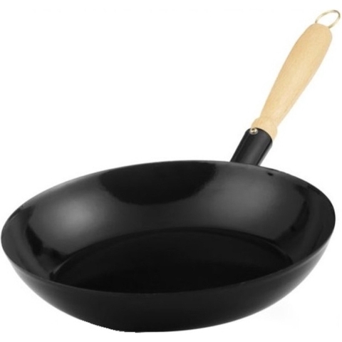 Riess Koekenpan houten handvat 26cm emaille