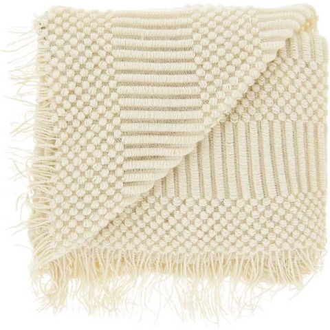 Unique Living plaid palma dove white -130x160cm