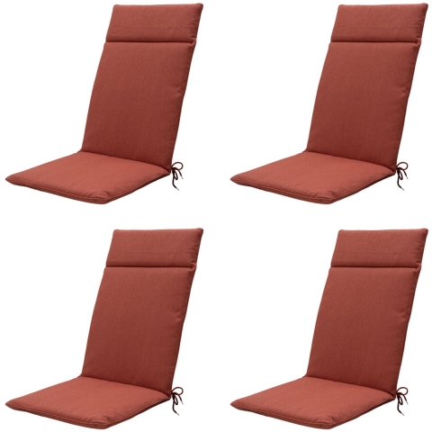 Madison tuinstoelkussen hoge rug terra canvas eco+ ca. 120x50 cm set van