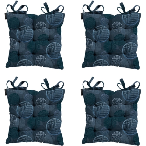 Madison zitkussen toscane circle blue ca. 46x46 cm set van 4